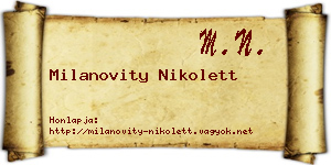 Milanovity Nikolett névjegykártya