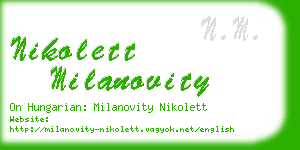 nikolett milanovity business card